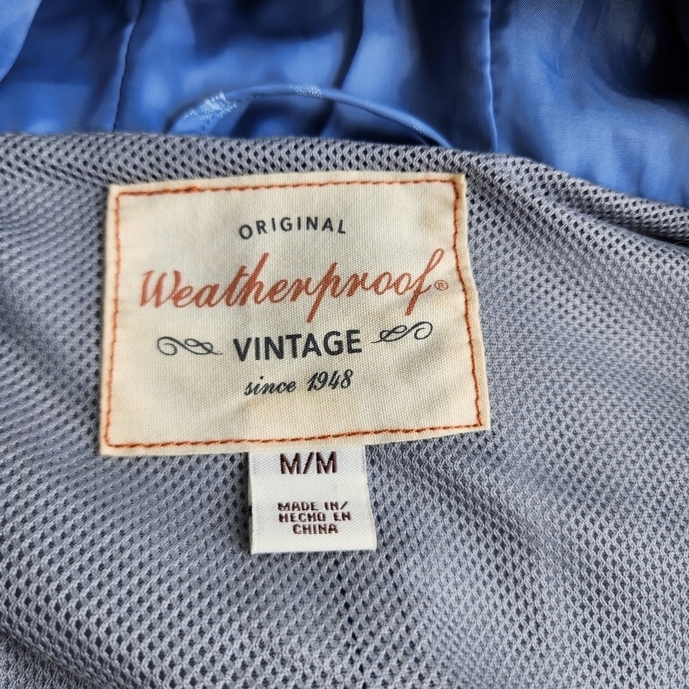NWOT Weatherproof Vintage Women's Jacket Windbreaker Raincoat Hooded Blue M - Picture 6 of 12